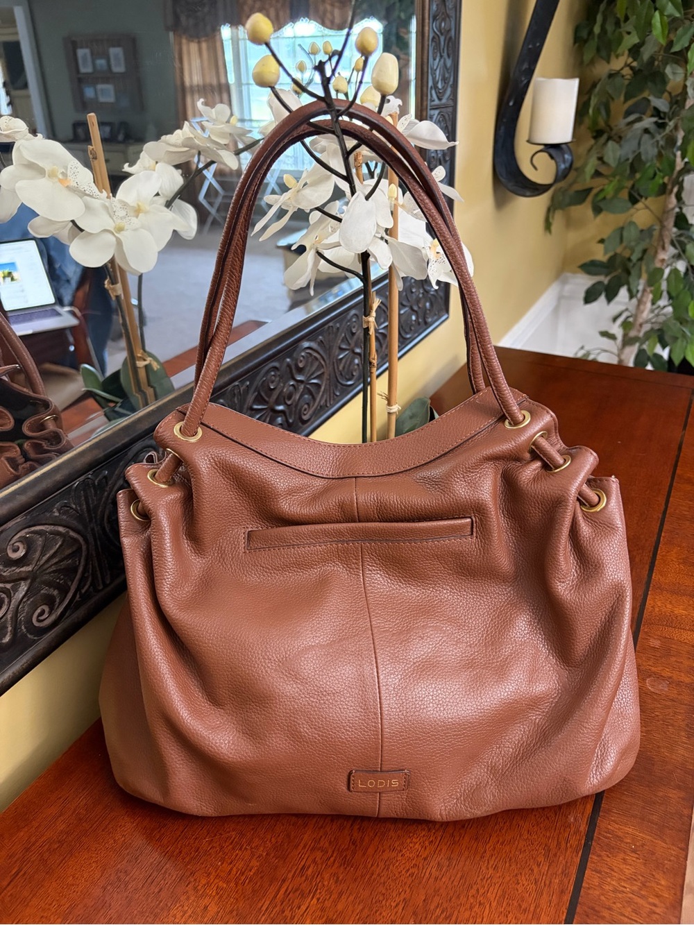 Lodis Zaria Hobo Pebbled Leather Shoulder Bag